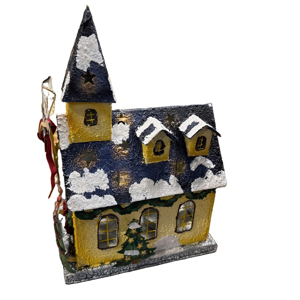 Vintage Delicates Christmas House With Angel Lantern